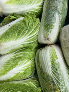 close up of green cabbages