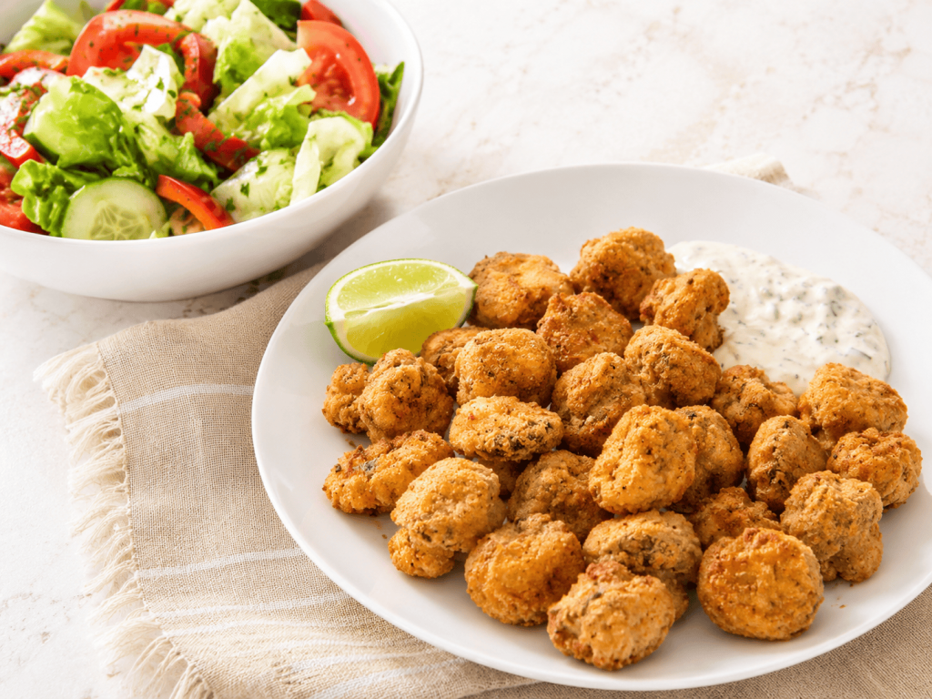 gebackene Champignons