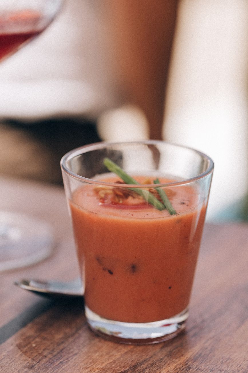 refreshing gazpacho in a glass