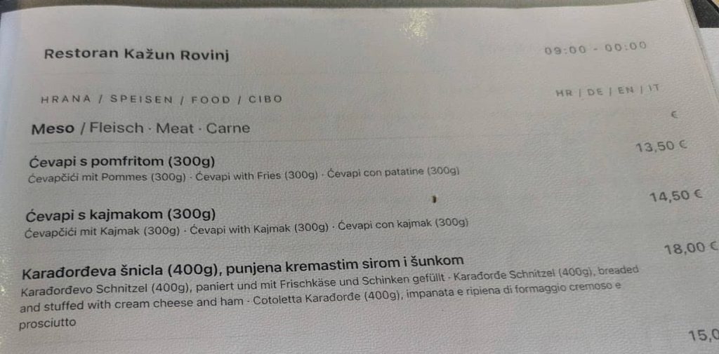 speisekarte