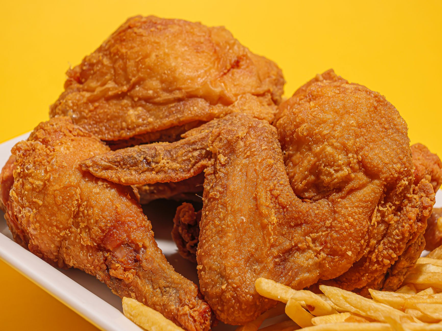 close up photo of friend chicken