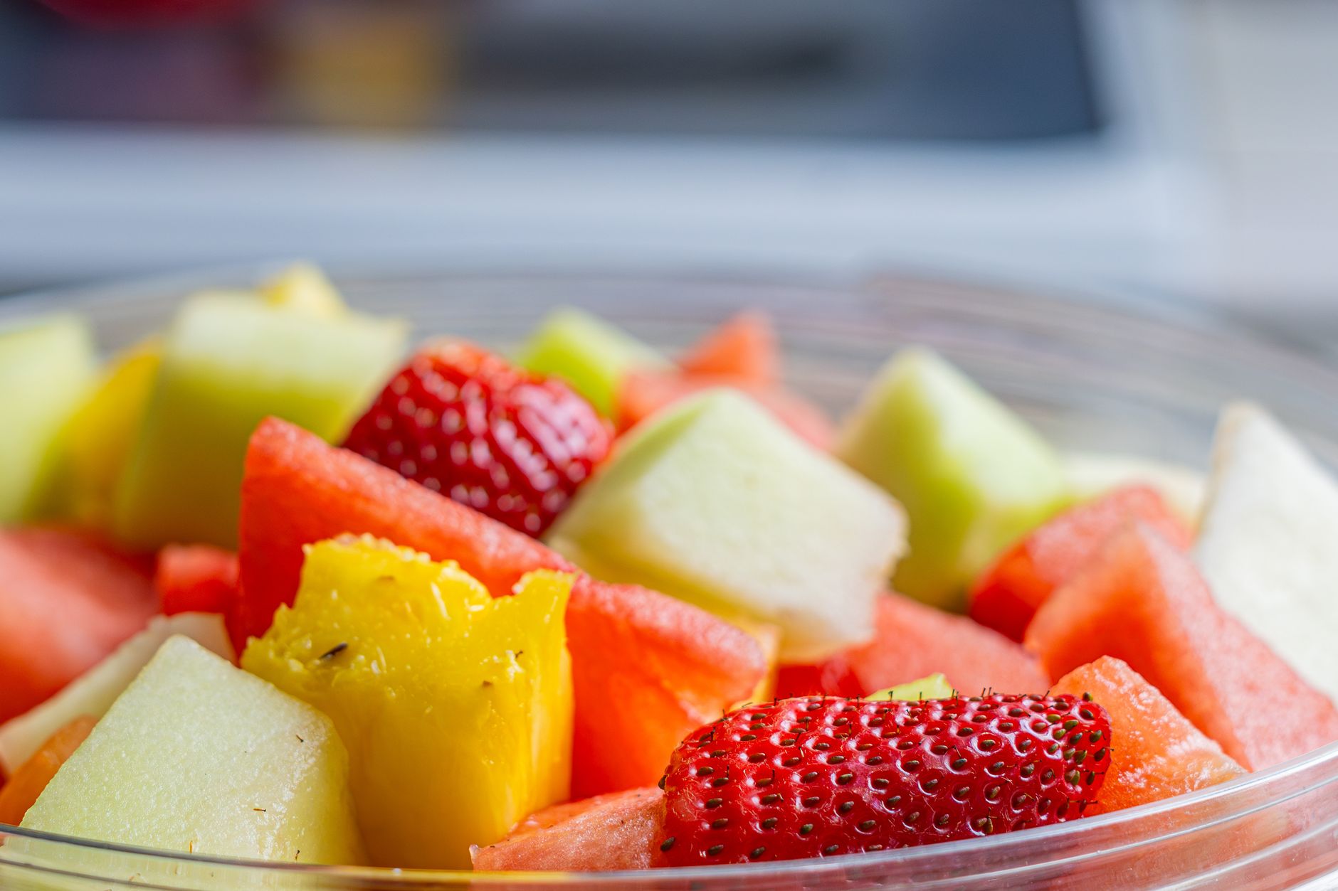 vibrant fresh fruit salad close up