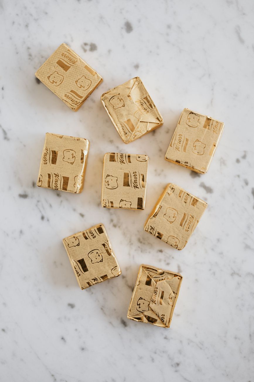 bouillon cubes lying on kitchen table