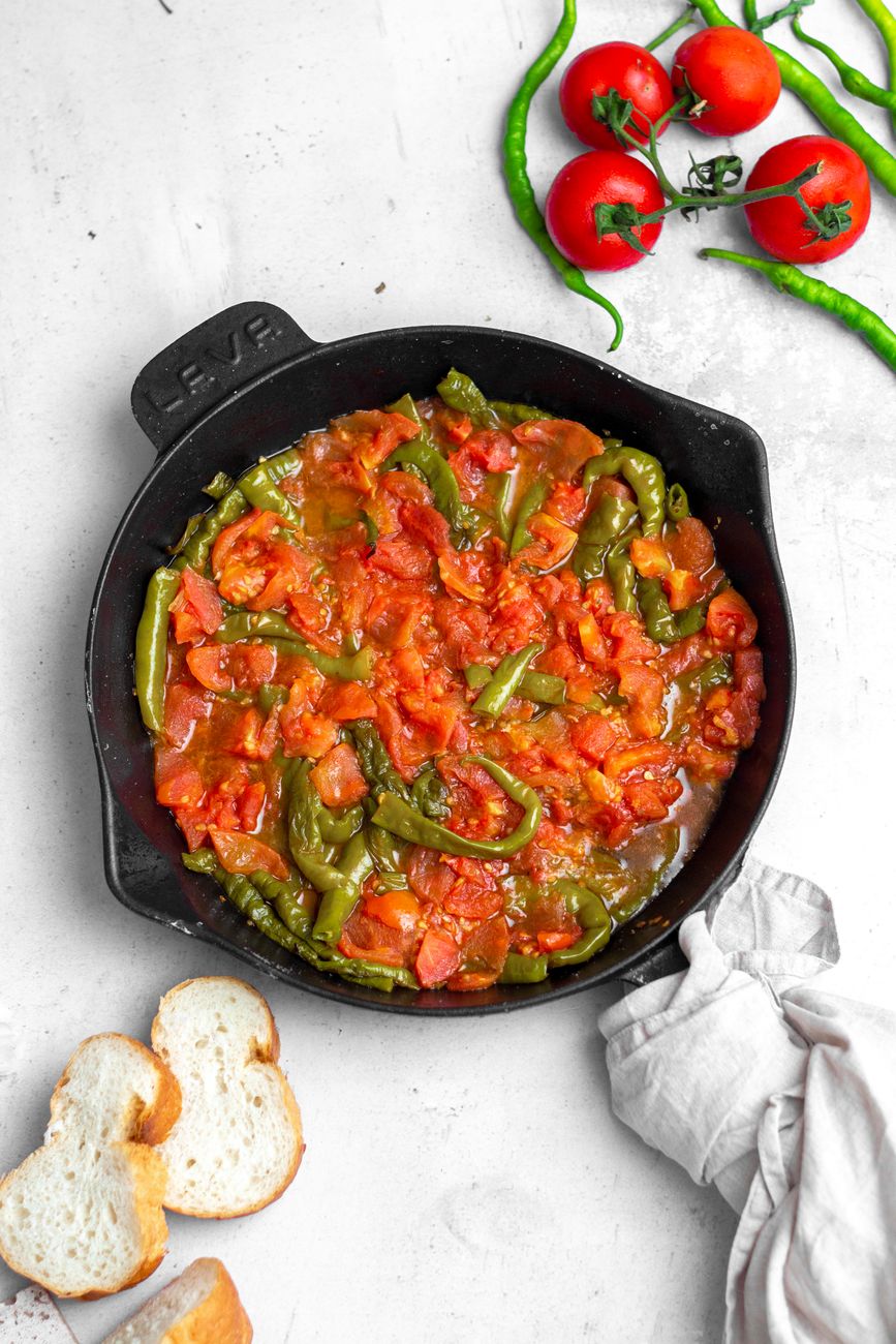 a dish with vegetables