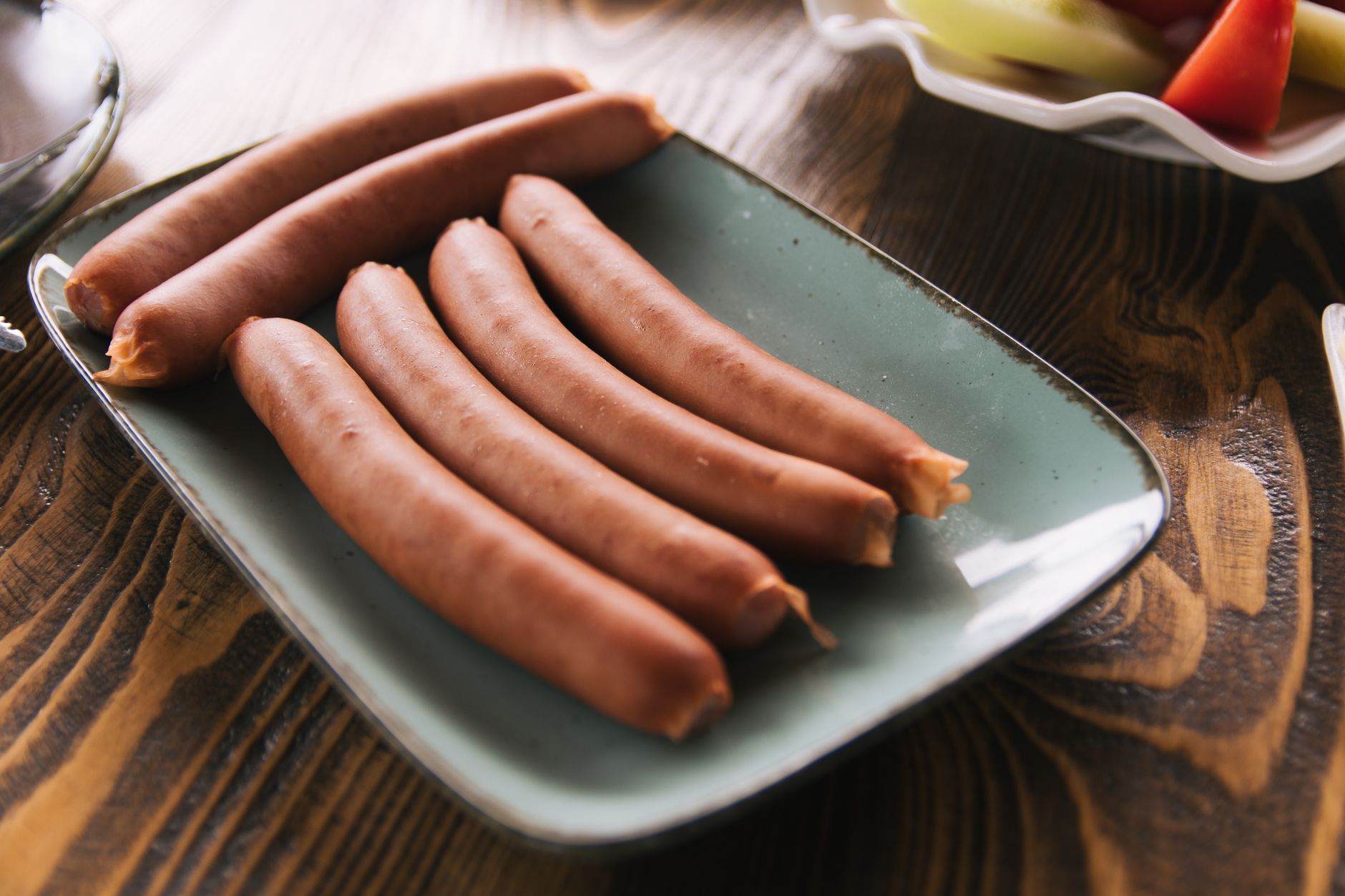 sausages on a plate